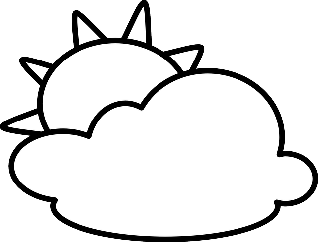 Weather, Sunny, Weather Forecast, Symbol - Weather Icons Clip Art Black And White (640x488)