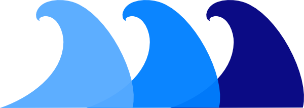 Blue Waves Clip Art - Big Waves Clipart (600x213)