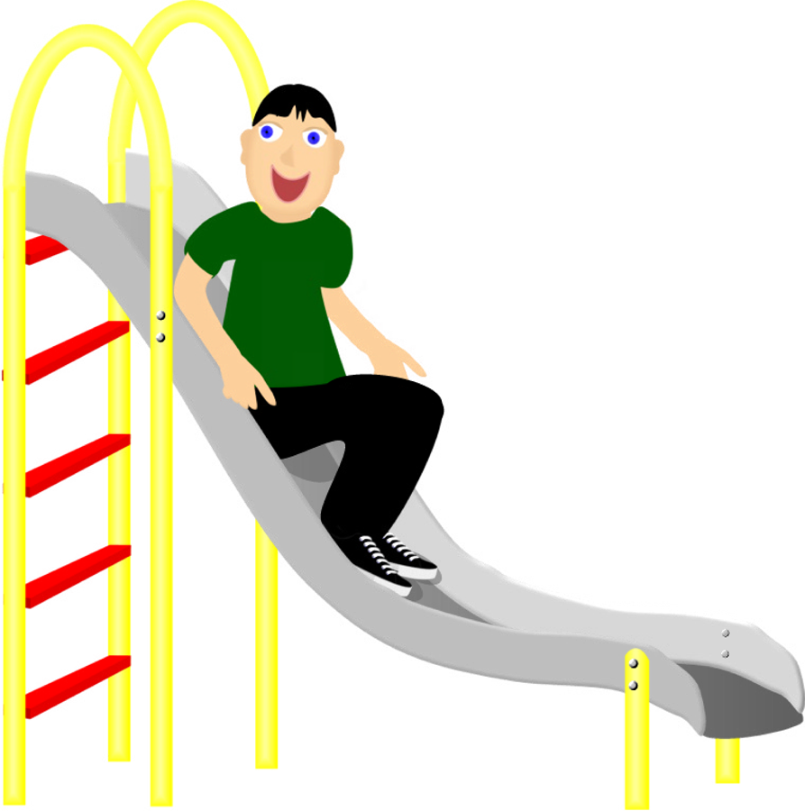 Fun, "un" Word Family, Boy On A Slide, Play, Playground - Slide On A Slide (893x900)