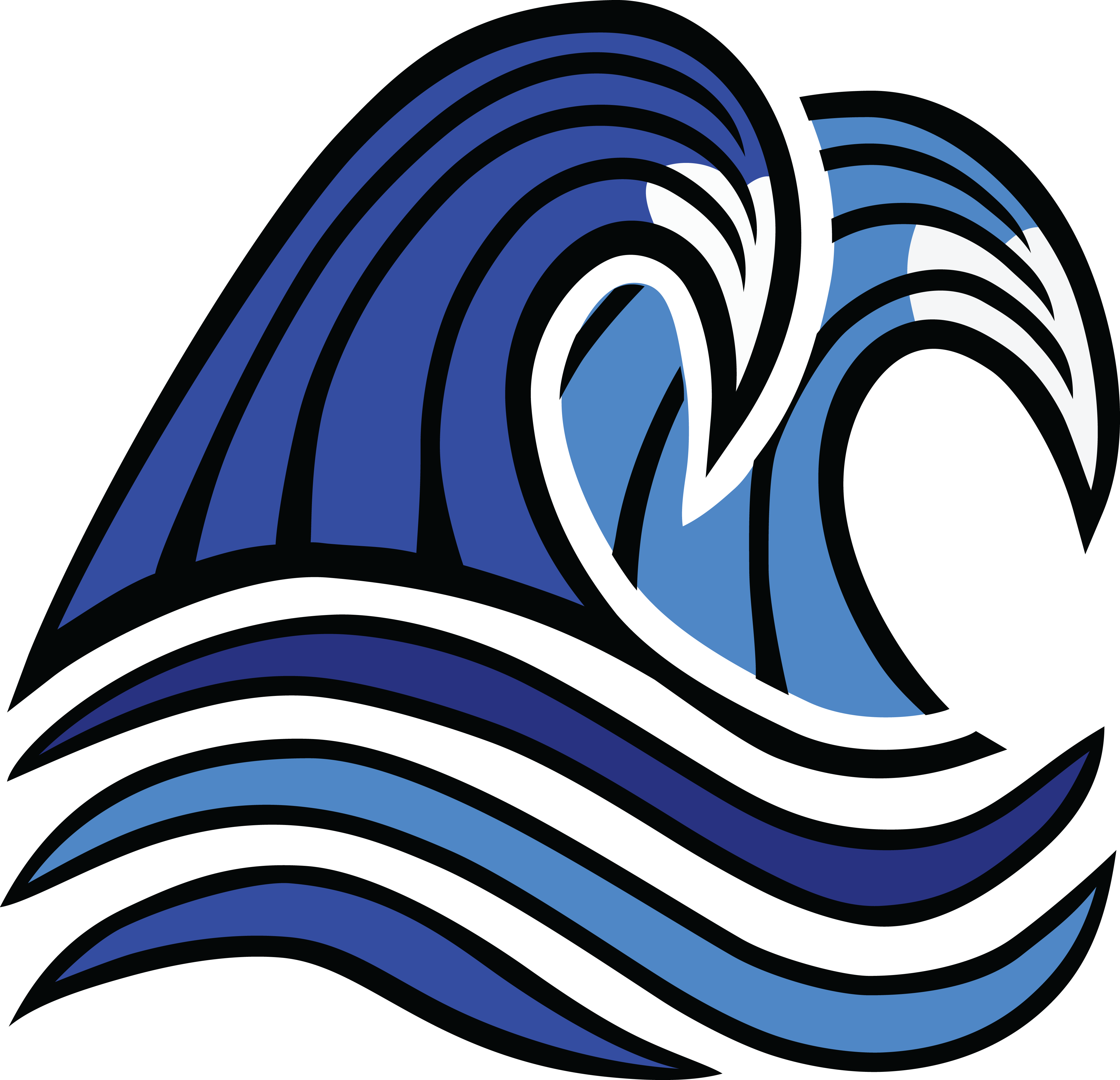 Free Clipart Of Ocean Waves - Kartun Gelombang Air Laut (4000x3858)