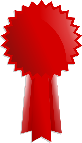 Red Award Ribbon Clip Art At Clker - Medal Clip Art (342x593)