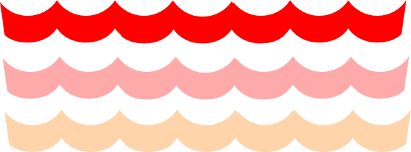 Wave Pattern Red Clip Art - Wave Border Clip Art (600x222)