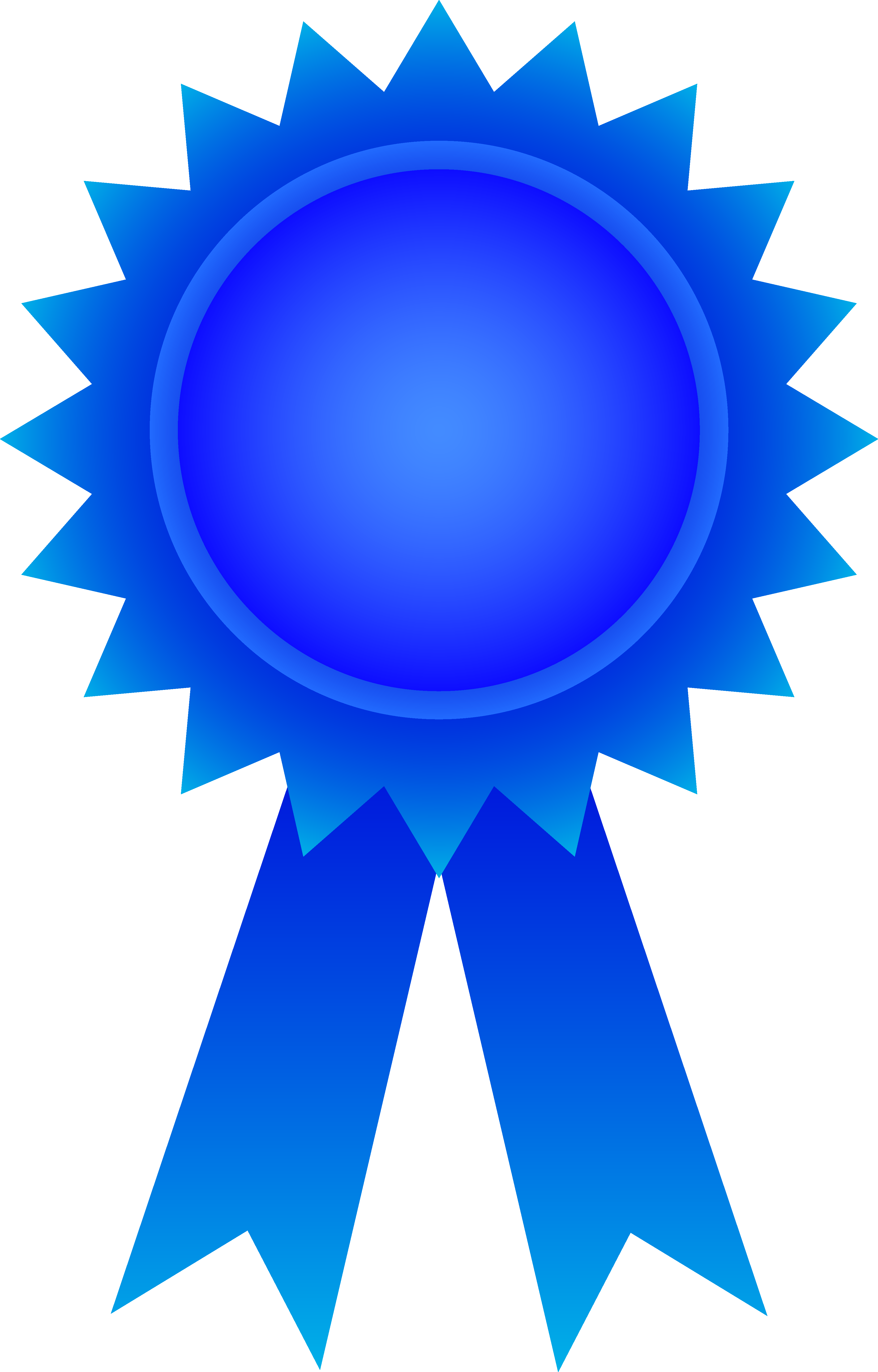 Purple Award Ribbon Clipart - Blue Award Ribbon (3717x5809)