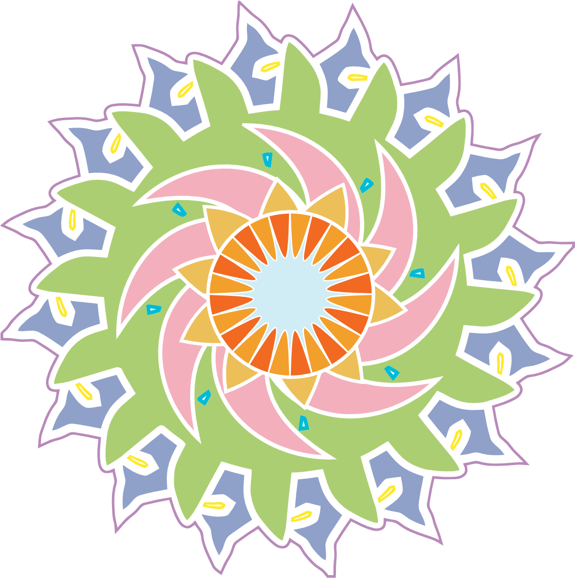 Tikigiki Abstract Element 24 Flower 555px - Clip Art (1331x1337)