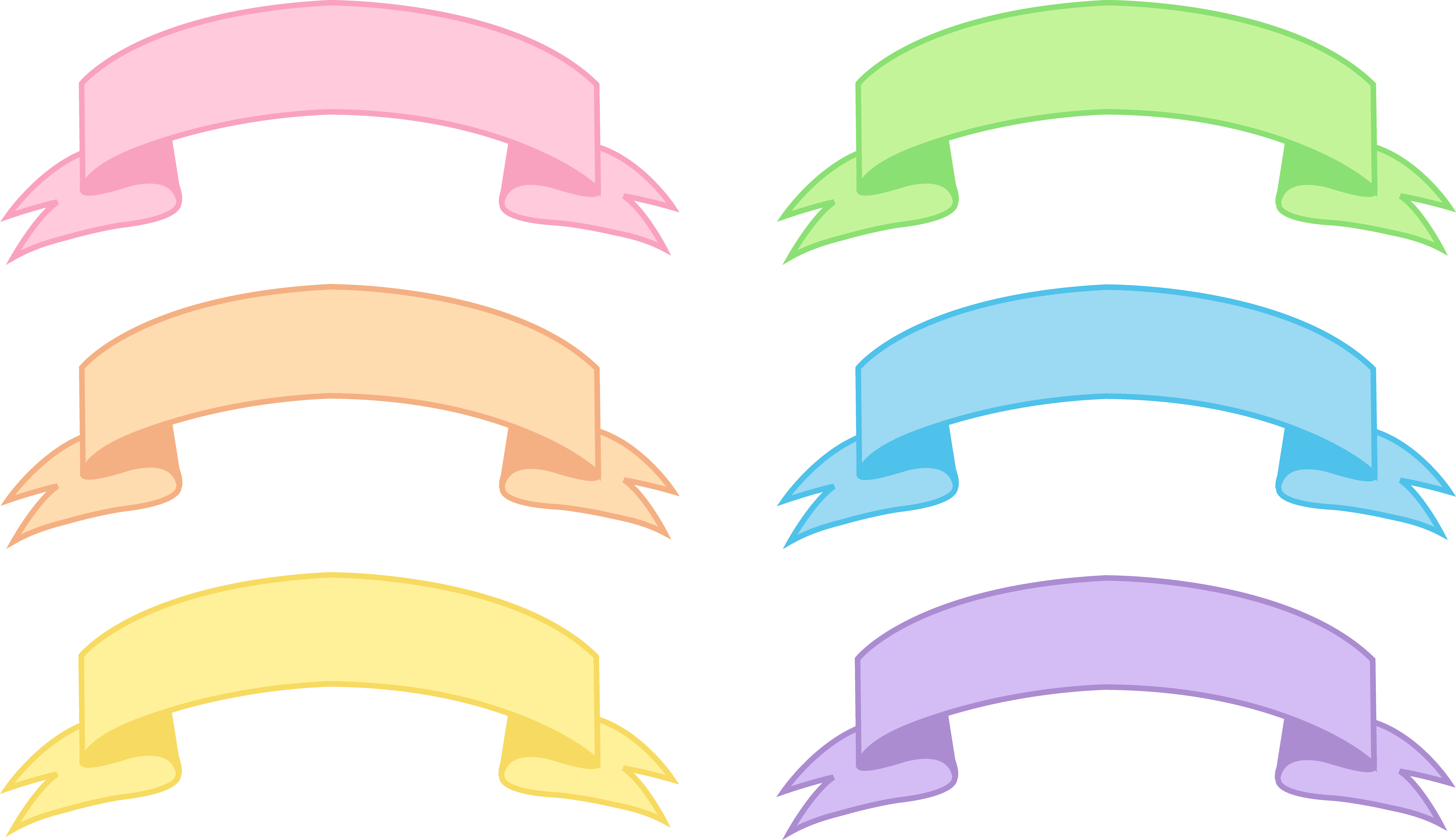 Pastel Ribbon Banner Clipart - Pastel Ribbon Banner Clipart (9942x5738)