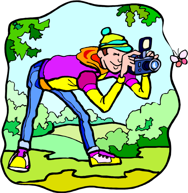 Free Outdoor Activities Clipart - Taking Photos Clip Art (725x750)