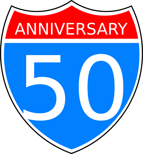 50th Anniversary Clip Art At Clker - Interstate Highway Sign (552x596)