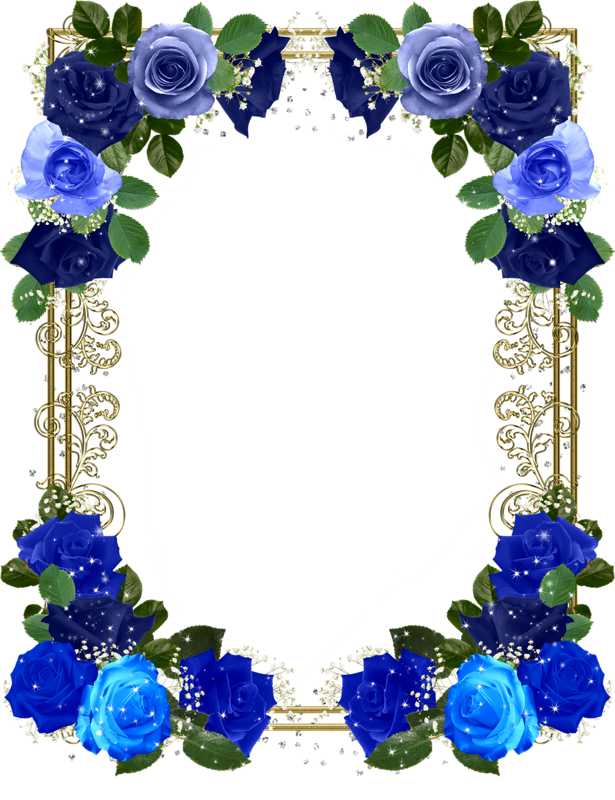Blue Rose Picture Frames - Blue Roses Frame Png (615x800)
