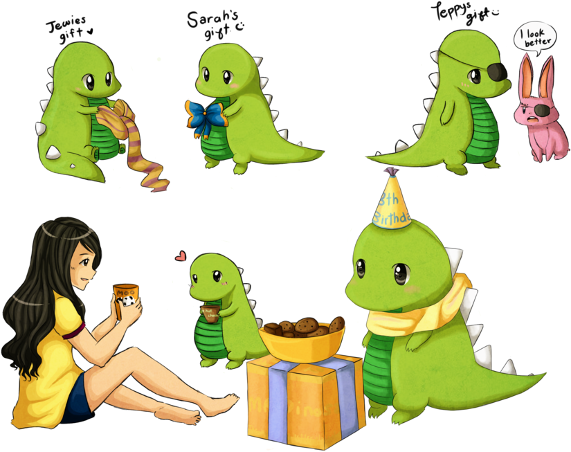 Dinosaurs Birthday By Jewieee - Happy Birthday Cute Dinosaur (900x695)