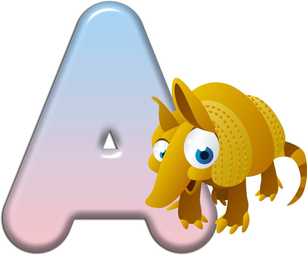 Flores Y Letras Para Decoupage - Cartoon Armadillo Shower Curtain (1280x1063)