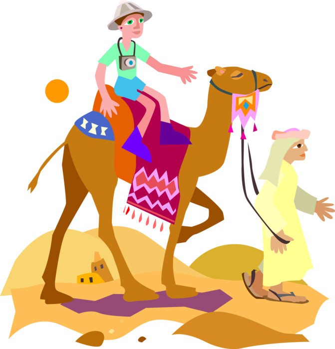 Vector Illustration Of Beast Of Burden Camel Dromedary - Camel Clip Art (671x700)