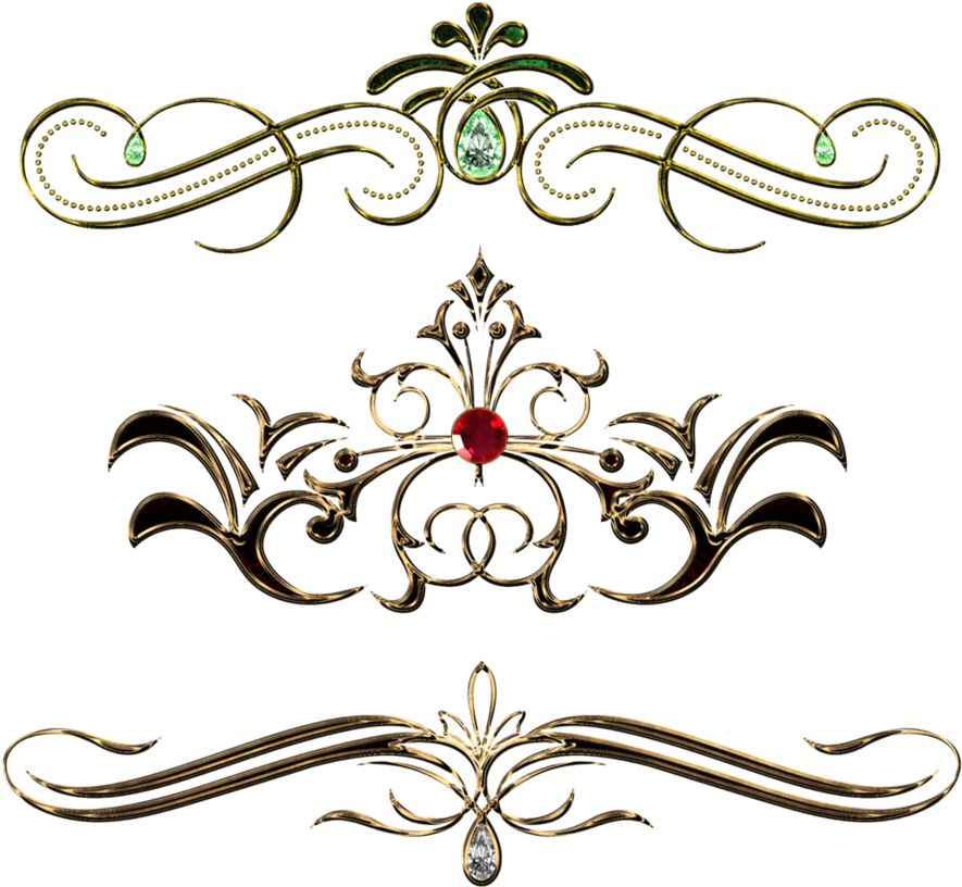 Fancy Gold Page Borders Download - Vintage Pattern Design Png (902x885)