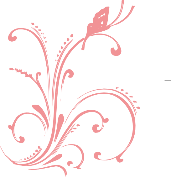 Coral Swirl Floral Clip Art At Clker - Believe In Pink Recipe Book Keepsake (546x600)
