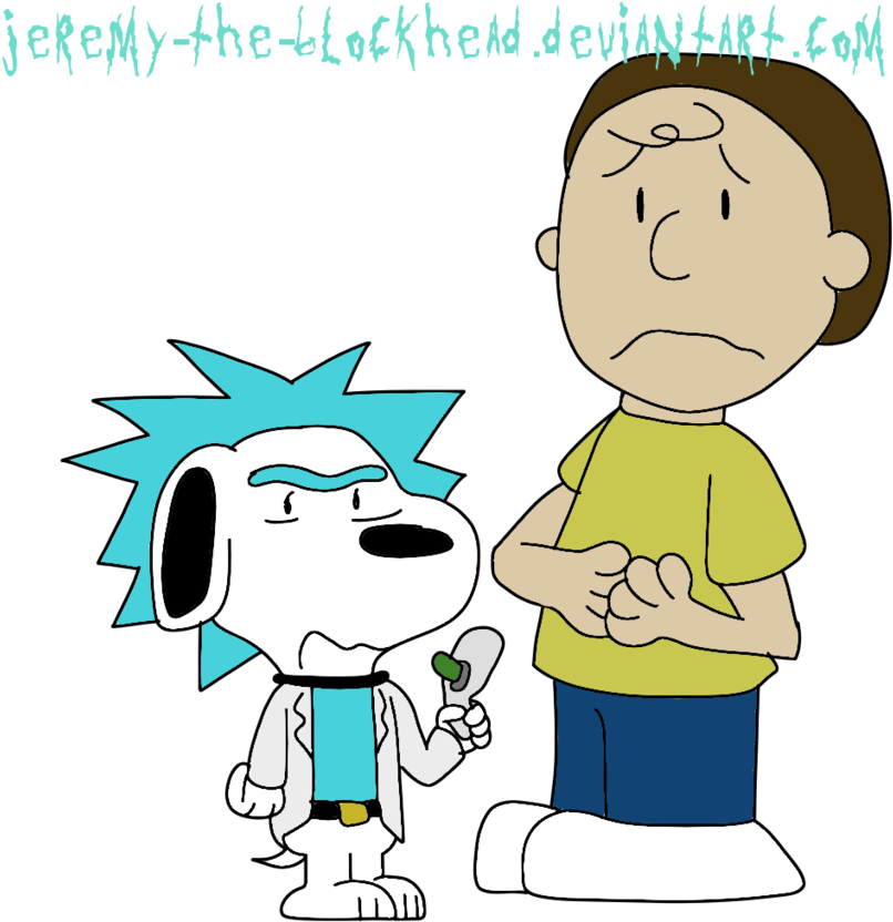 Snoopy And Charlie Brown As Rick And Morty By Jeremy - Rick Y Morty Snoopy (937x852)