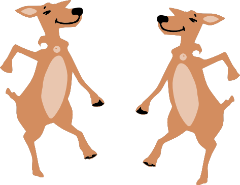 Christmas - Dancing Reindeer Clipart (473x364)
