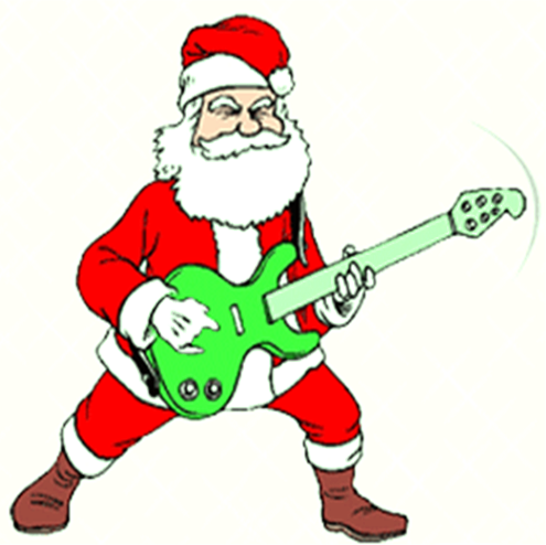 Santa Claus Rockero - Merry Christmas Gif With Music (495x494)