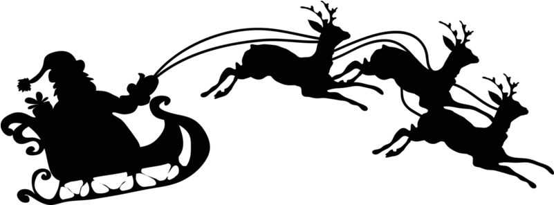 Santa Silhouettes Png Clipart Pictureu200b Gallery - Christmas Reindeer Silhouette Png (816x328)