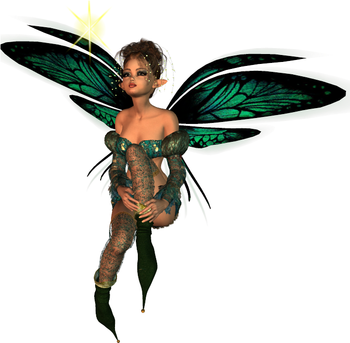 Cute 3d Green Female Elf Free Clipart - Unicorn Pictures With A Transparent Background (705x700)