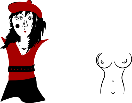 Artistic Style Girl Clipart - Illustration (512x399)