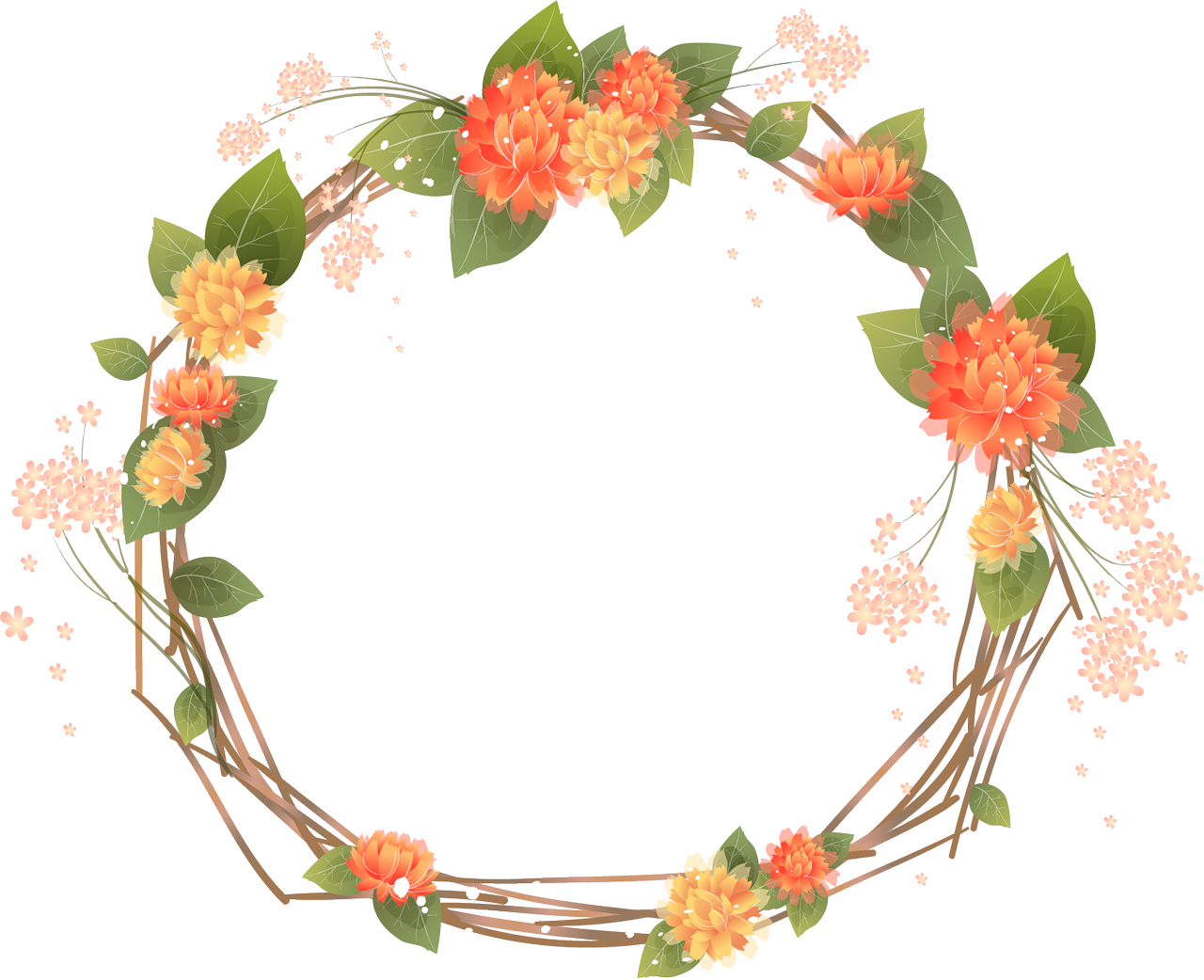 Wreath Clip Art Succulents Floral Borders Clipart By - Floral Frame Png Transparente (1280x1042)