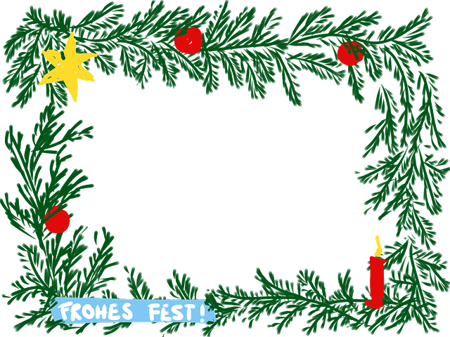 Frame, Cartoon, Xmas, Christmas, Branches, Happy - กรอบ รูป ค ริ สมาส (640x480)