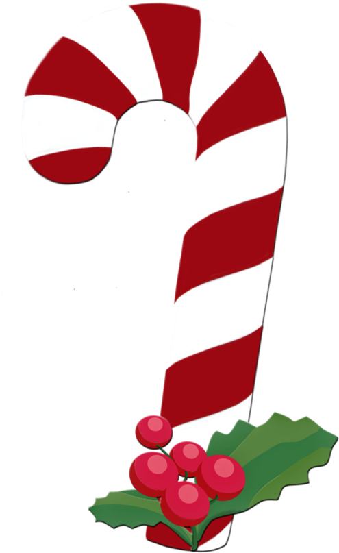 Thestockwarehouse Candy Cane And Holly By Thestockwarehouse - Free Christmas Clip Art (600x950)