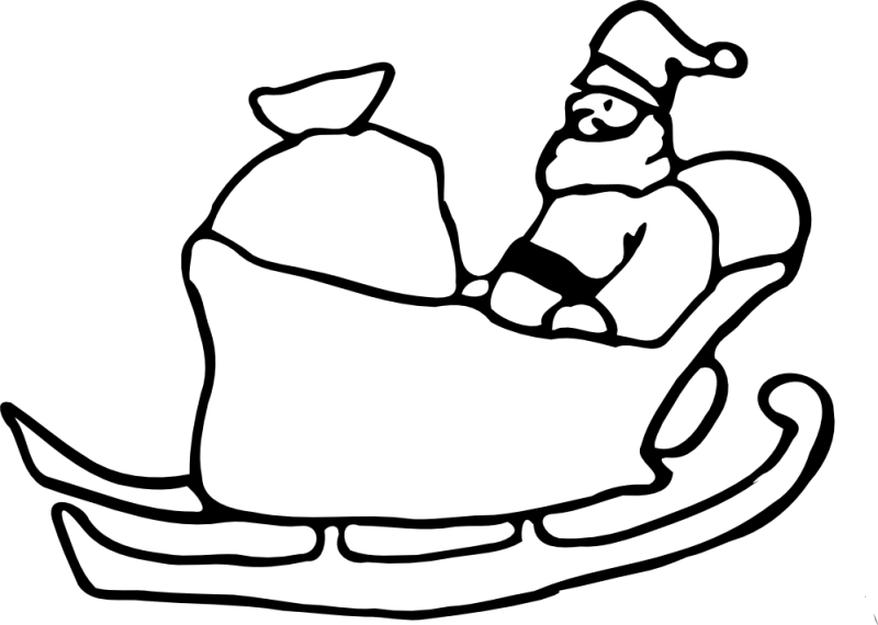 How To Draw A Santa And Sleigh - Santa On His Sleigh (800x570)