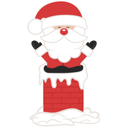 Santa In Chimney Svg Scrapbook Cut File Cute Clipart - Scalable Vector Graphics (432x432)