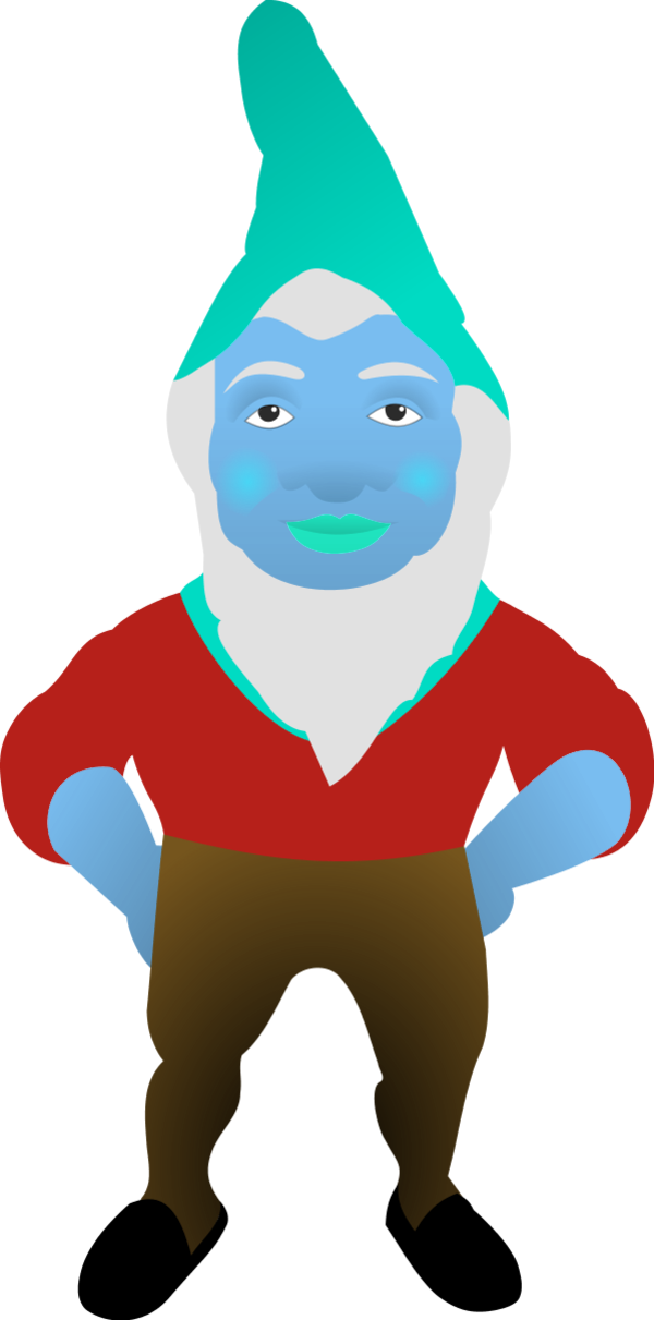 Santa Clause Standing With Hands In Waste - Garden Gnome Clipart (600x1211)