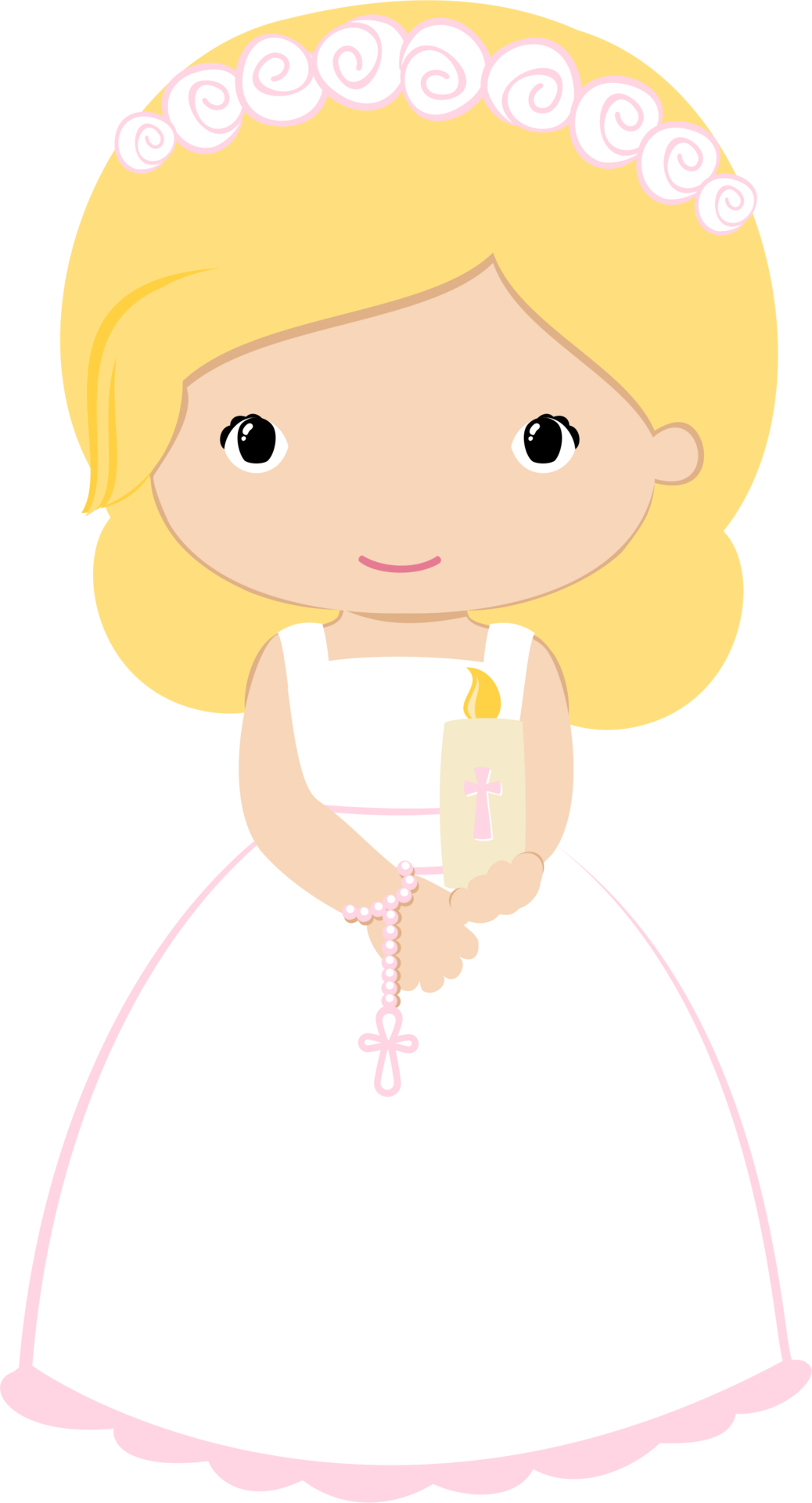 Girls In Pink For Their First Communion - Gratis (1038x1920)