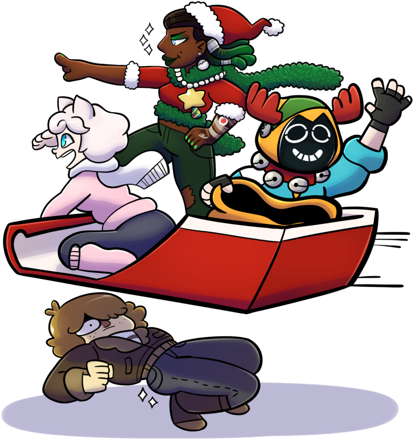 Sleigh Ride - Cartoon (894x894)