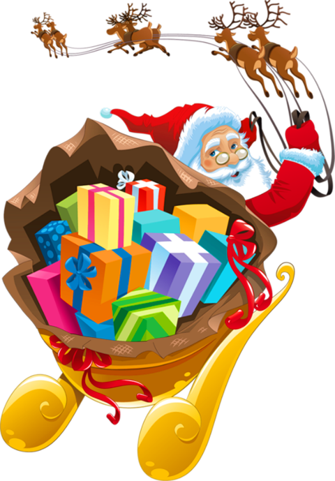 Santa Claus Sled Png (800x1151)