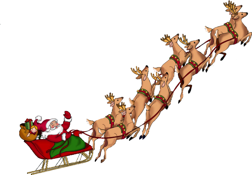 Reindeer And Santa Claus - Noel (839x670)