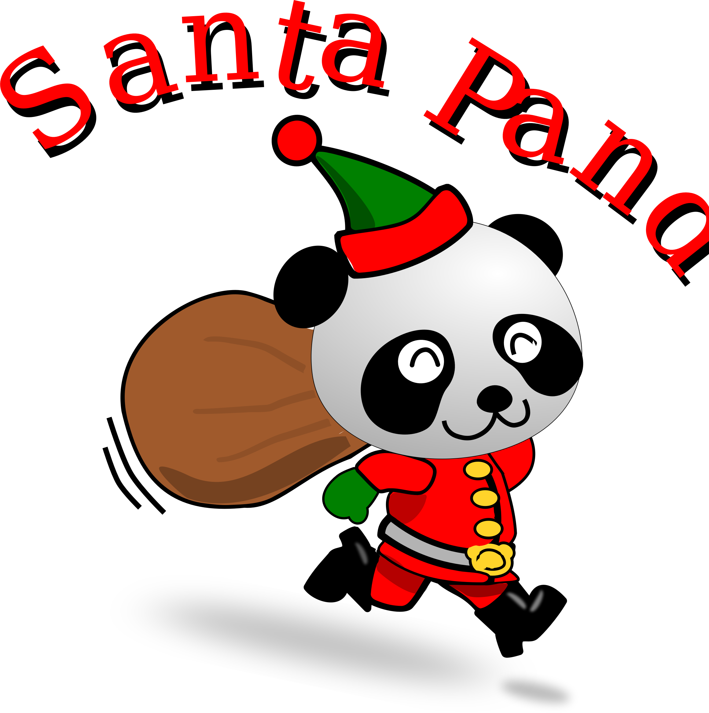 Santa Panda - Sankt-panda-weihnachten Karte (2320x2335)