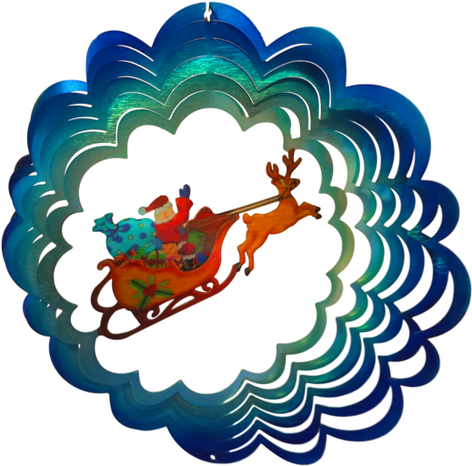 Christmas Santa's Sleigh Holiday Wind Spinner - Christmas: Santa's Sleigh (580x543)