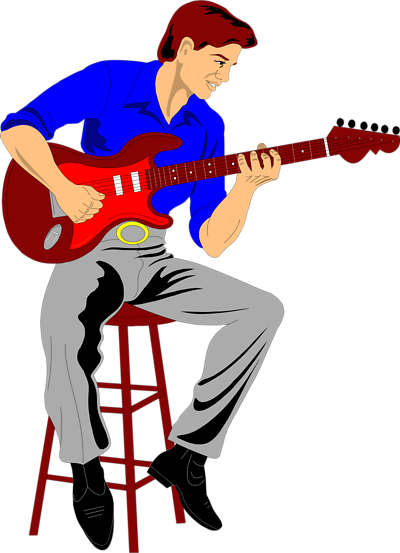Guitar Player Clipart (400x553)