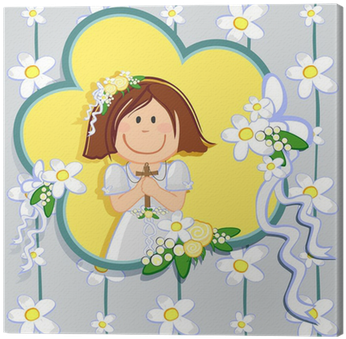 Quadro Em Tela Prima Comunione Bambina 1-first Communion - First Communion (400x400)
