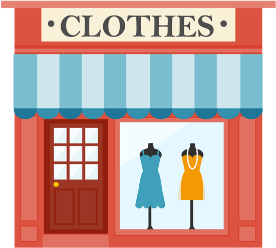 Places Clipart Restaurant Building - Clothes Shop (640x640)