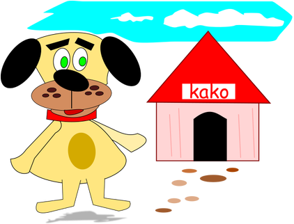 Casa Y Perro De Dibujos Animados - Drawing (500x321)