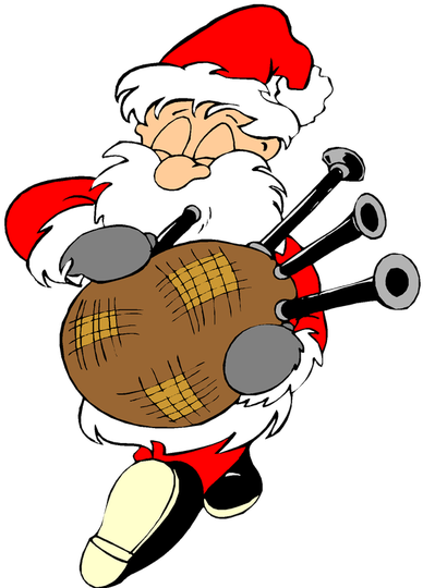 Scottish Funny Santa Christmas Image Reindeer Free - Eleven Day Of Christmas (400x554)