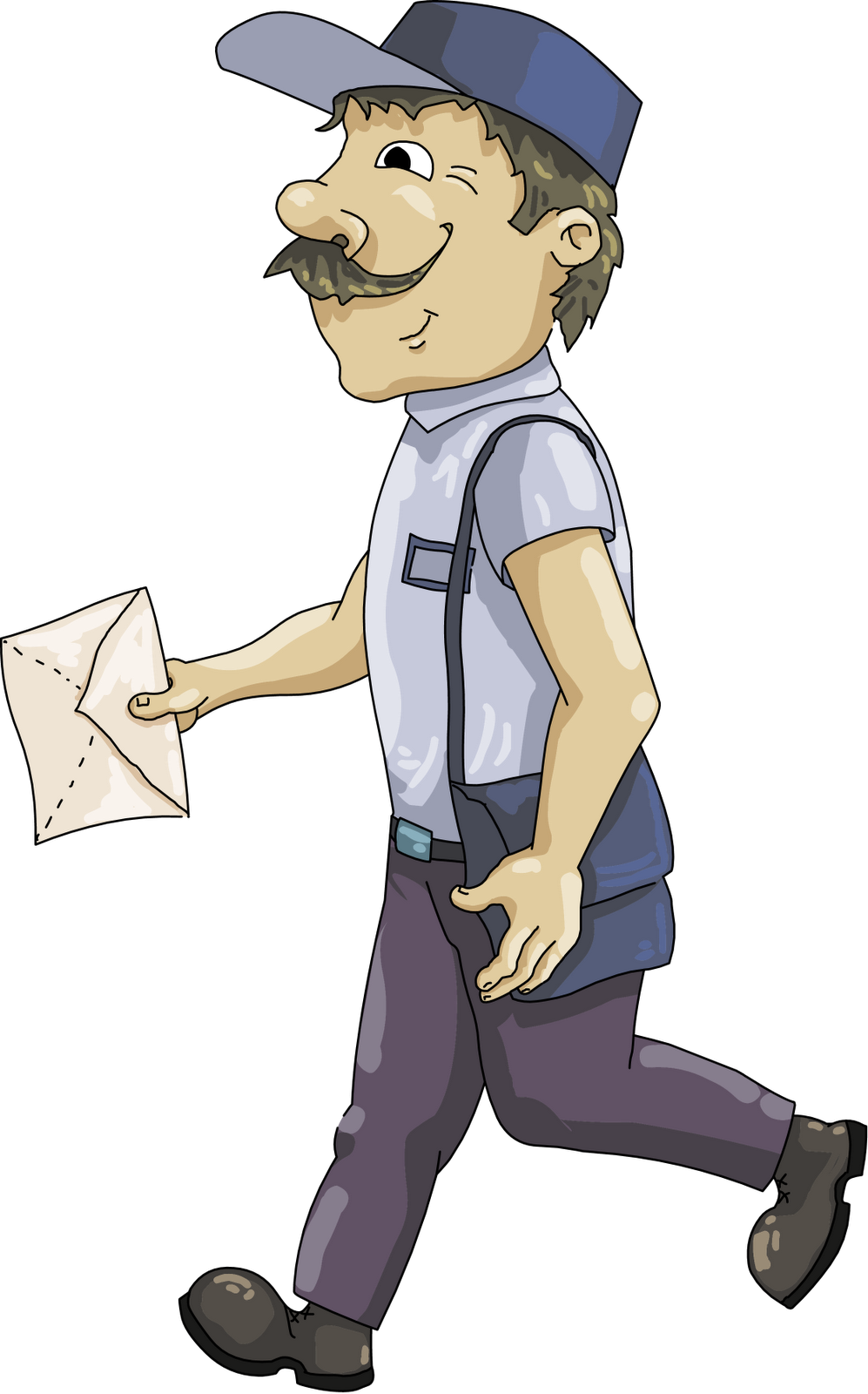 Post Office Clipart Black And - Mail Carrier Clip Art (997x1600)