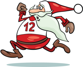Marine City Merry Time 5k Run/walk And 1 Mile Fun Run - Santa Running Cartoon (350x452)