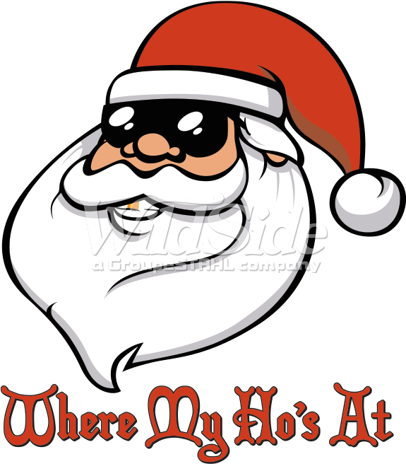 Where My Ho's At - My Ho's At Santa Claus Sunglasses Christmas Funny Mens (675x675)