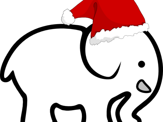 Santa Elephant Cliparts - White Elephant Gift Exchange Numbers (640x480)
