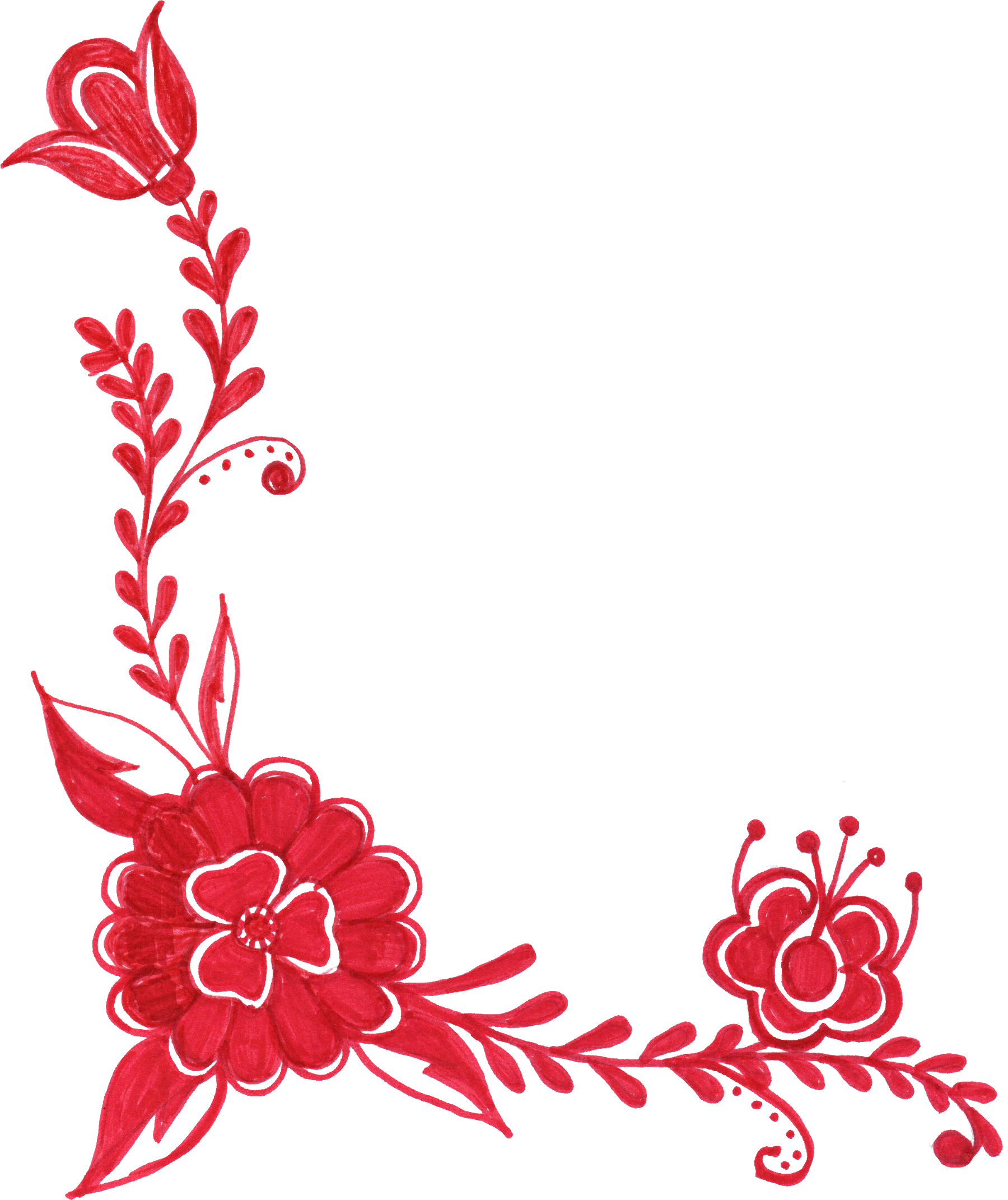 Free Download - Red Flowers Transparent (1800x2142)