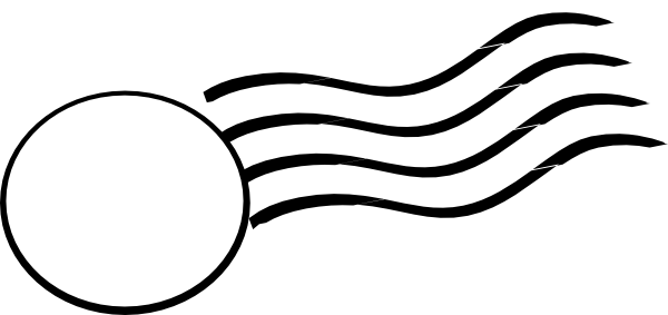 Stamp Clipart Postal Stamp - Line Art (600x283)