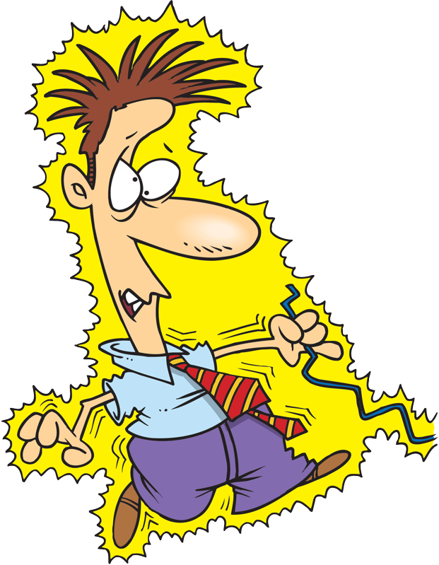 Electrical Clipart Current Electricity - Getting Zapped By Electricity (621x799)