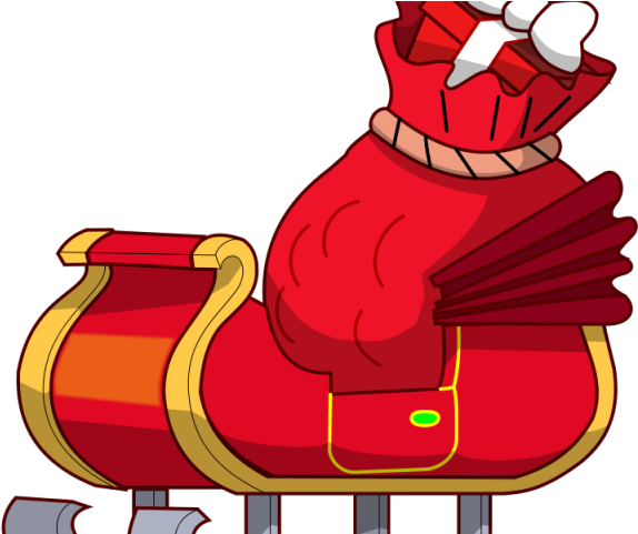 Santa And Sleigh Clipart - Sleigh Of Santa Claus Round Ornament (640x480)
