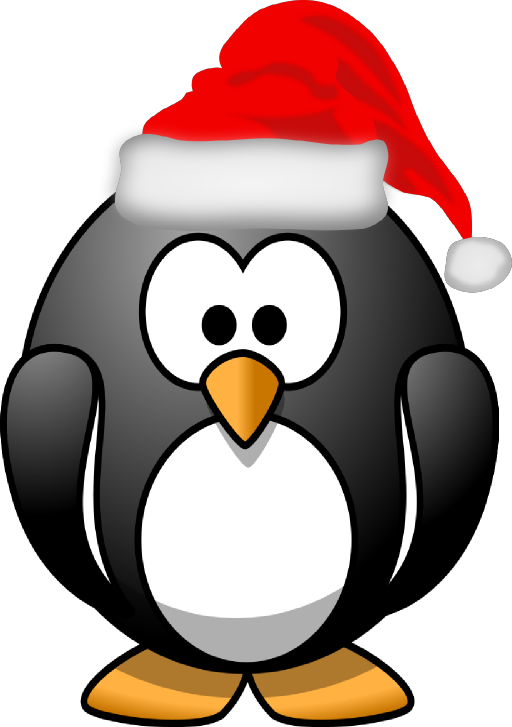 Santa Penguin - Christmas Penguin Clip Art (512x727)
