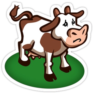 Sad Cow Mascot - Sad Cow Cartoon (375x360)